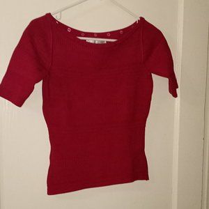 Burgundy color silk blend top by D.Terrell Ltd.  size s